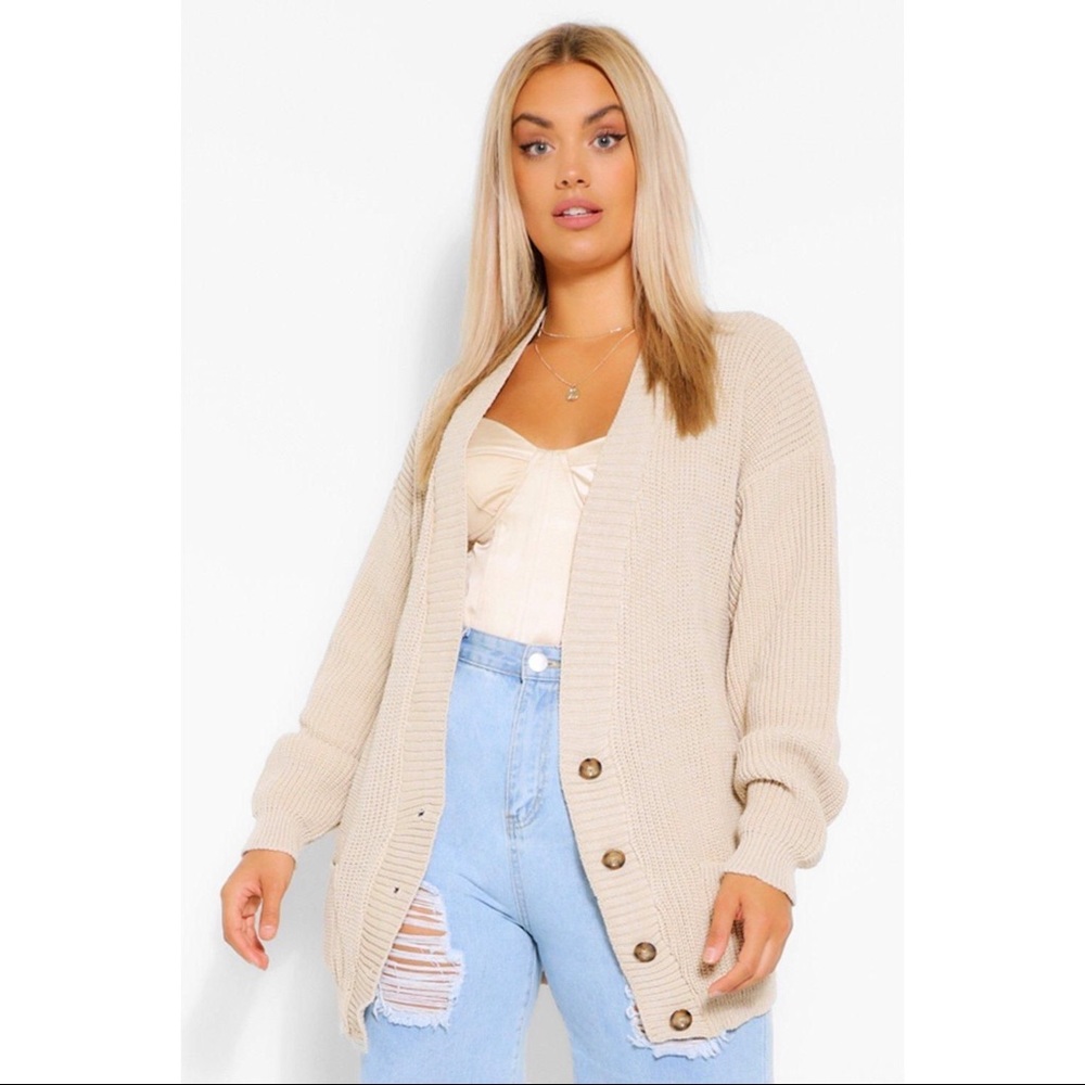 Boohooo Plus Oversized Cardigan